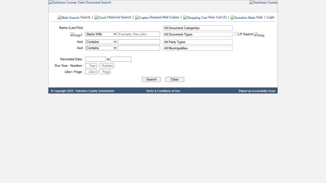 Dutchess County Clerk Document Search
