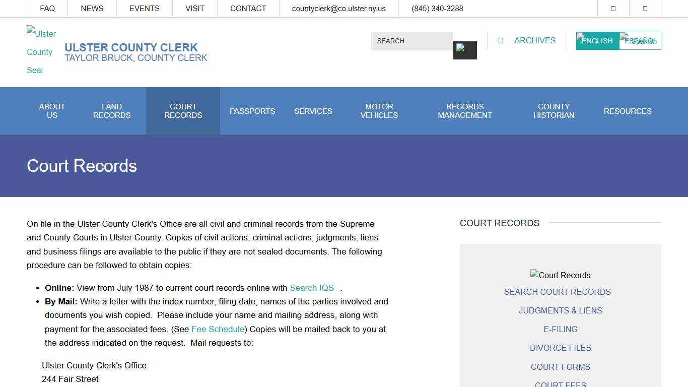 Court Records Ulster County Clerk